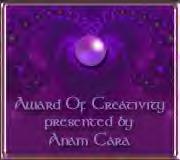 Anam Cara Award of Creativity - January 2001